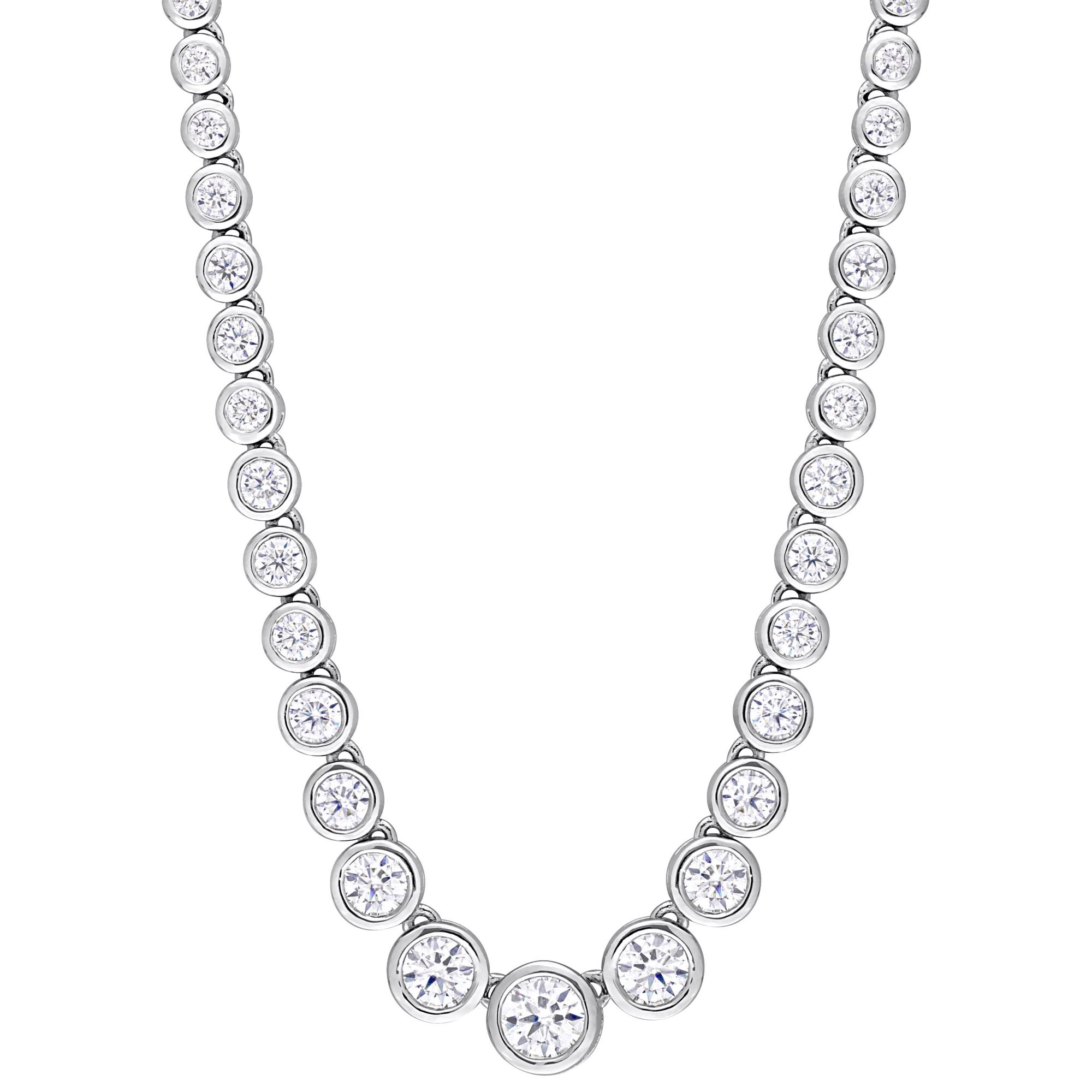 2.75 ct. t.g.w Moissanite Graduated Necklace in Sterling Silver