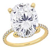 8.01 ct. DEW Oval Moissanite Engagement Ring in 10k Yellow Gold