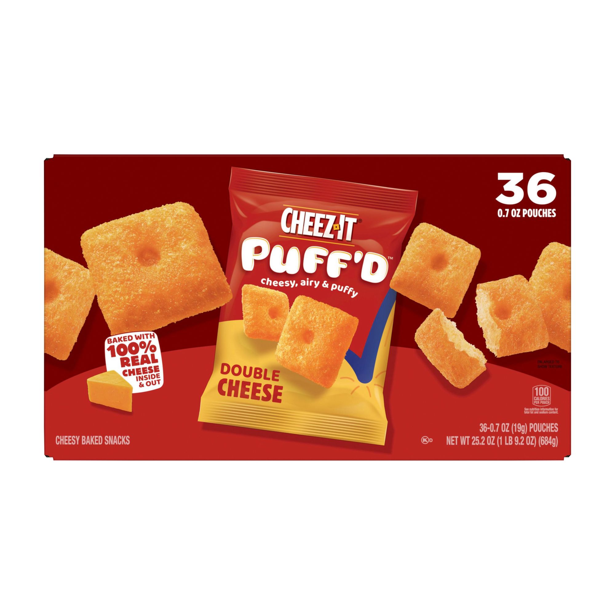 Cheez-It Double Cheese Puff'd Cheesy Baked Snacks, 36 pk./0.7 oz.