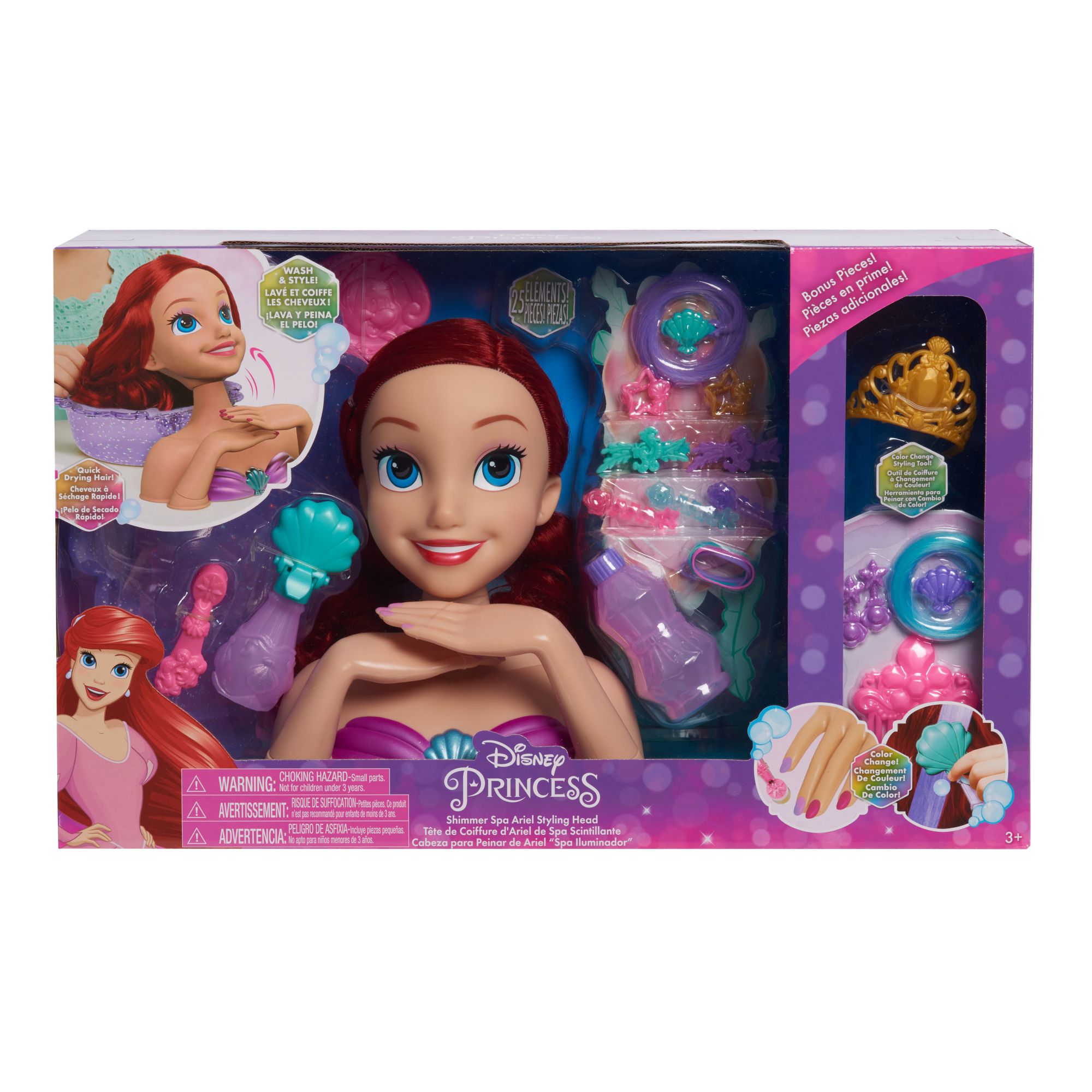 Disney Princess Shimmer Spa Ariel Styling Head BJ s Wholesale Club