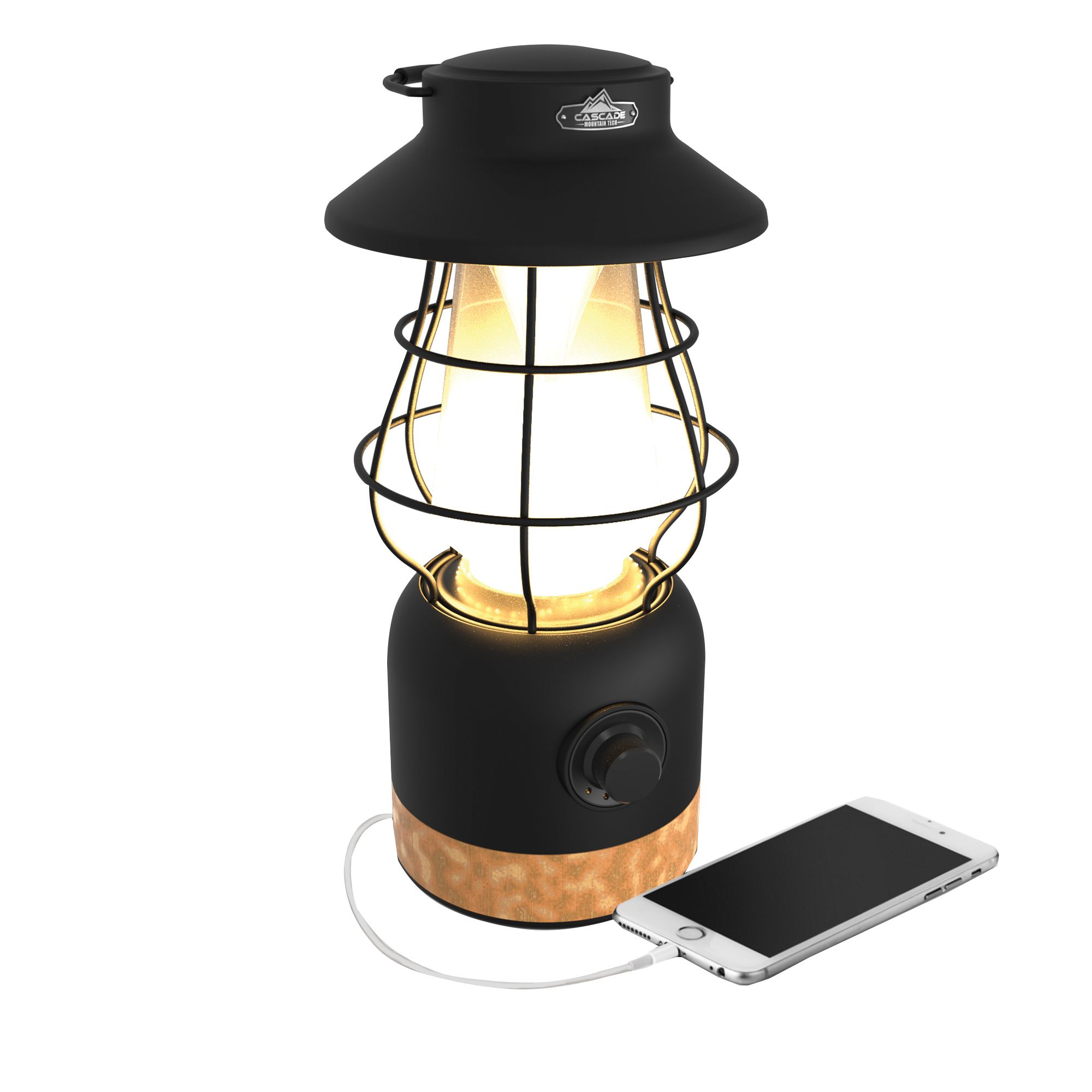 Cascade Mountain Tech Dual-Power Lantern with USB Charging Station