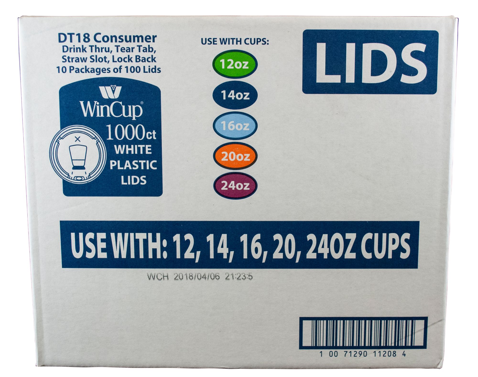 WinCup Plastic Cup Lids, 10 pk./100 ct. - White