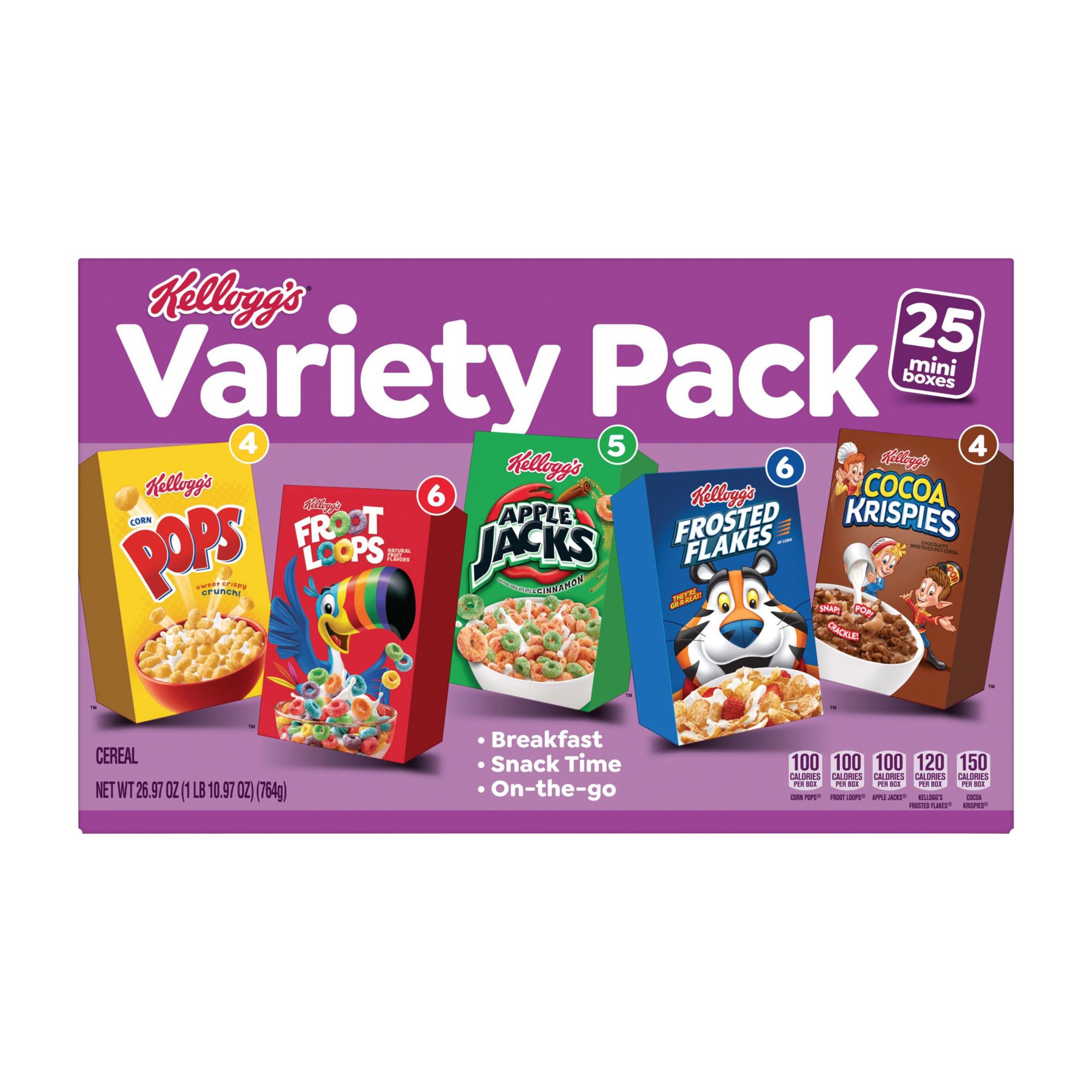 Kellogg's Breakfast Cereal Family Size Variety Pack, 3 pk.