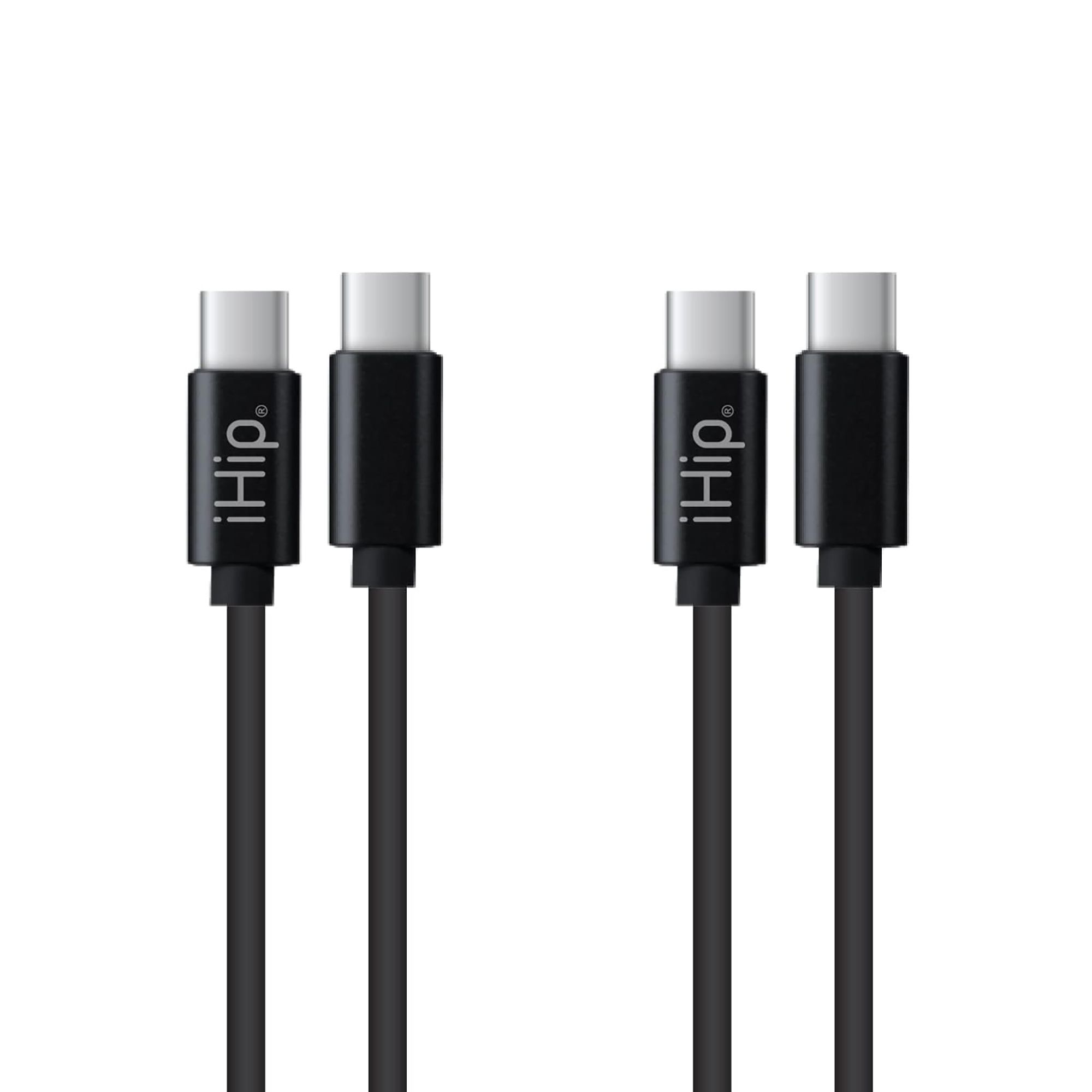 iHip 3' USB Type-C to USB Type-C Cable, 2 pk. - Black