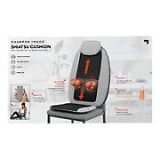 Sharper Image 4-Node Shiatsu Massage Seat Topper with Heat and Vibration - White