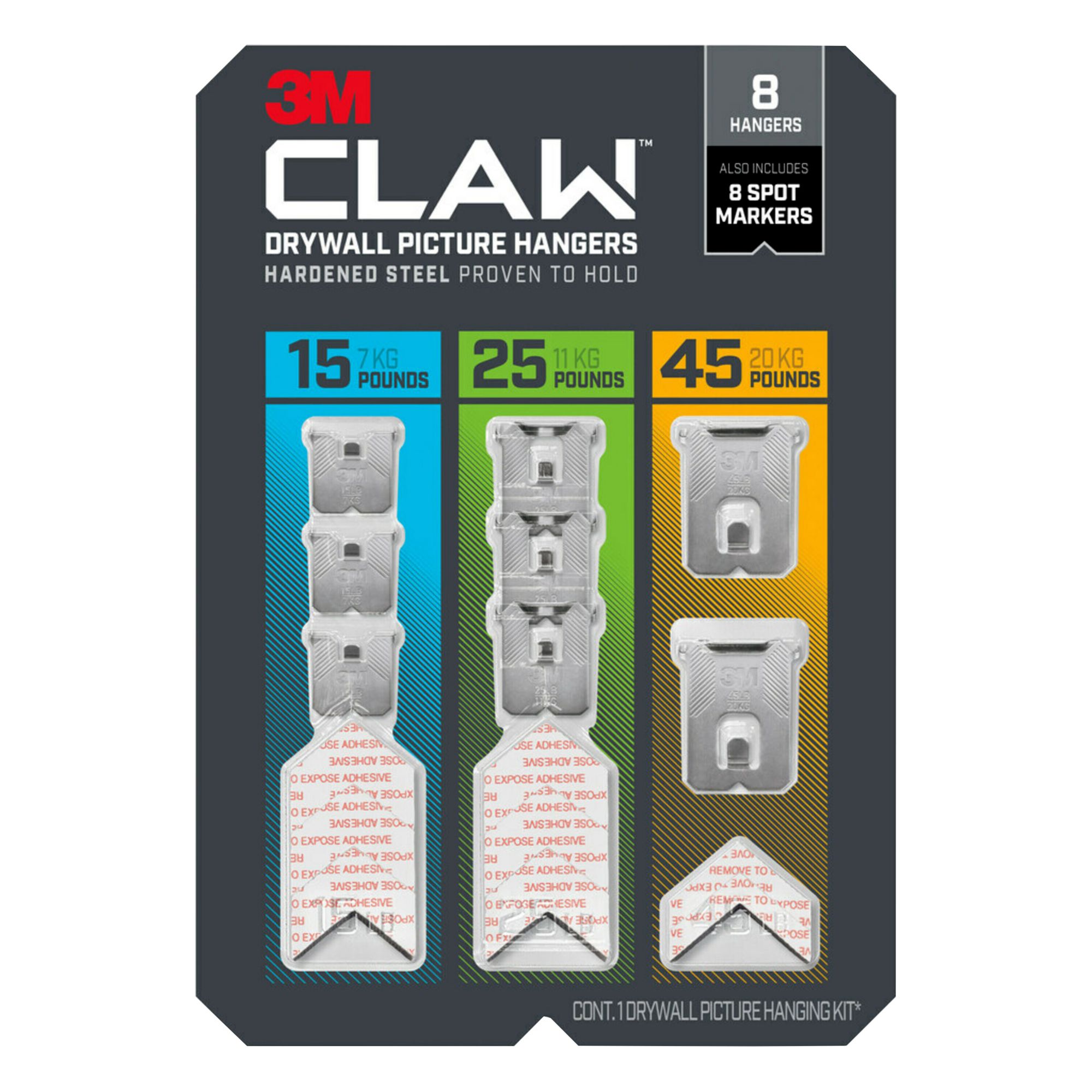 3M Claw Drywall Picture Hangers, 8 Hangers