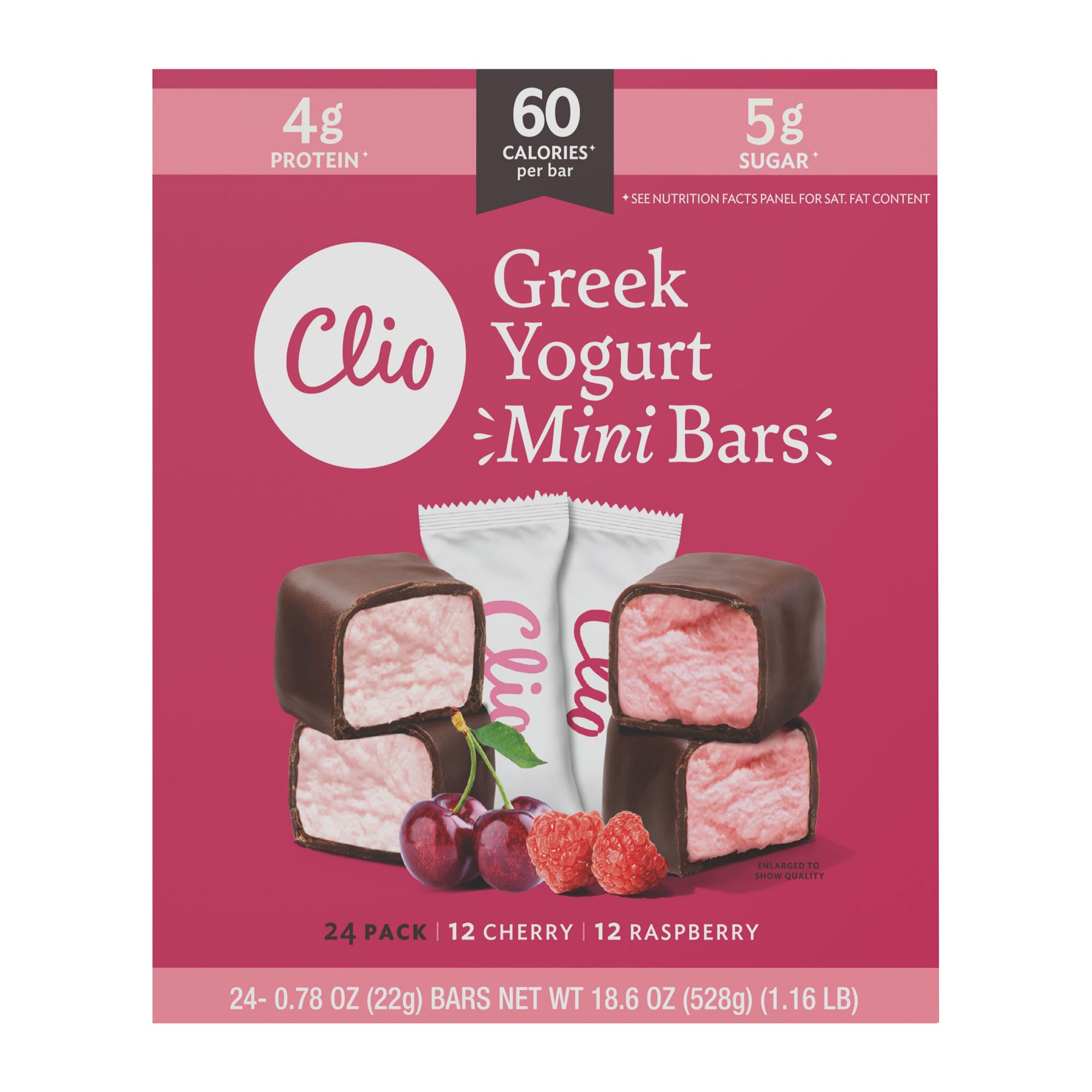 Clio Mini Greek Yogurt Bars Variety Pack, 24 ct.