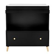 Delta Children Essex Changing Table with Drawer - Ebony with Natural