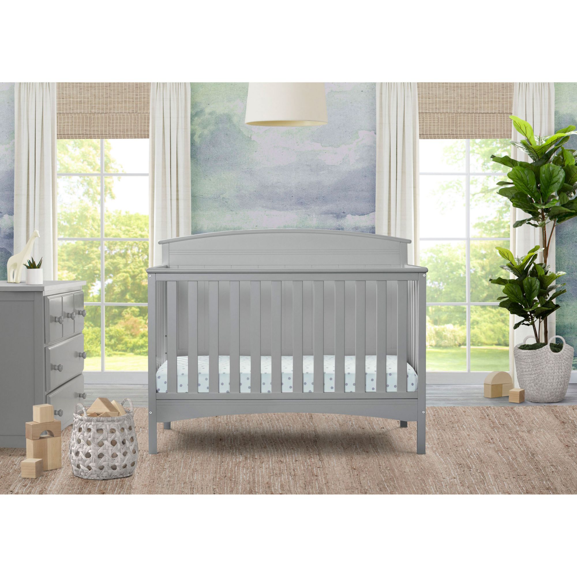 Delta Children Archer 4-in-1 Convertible Crib - Grey