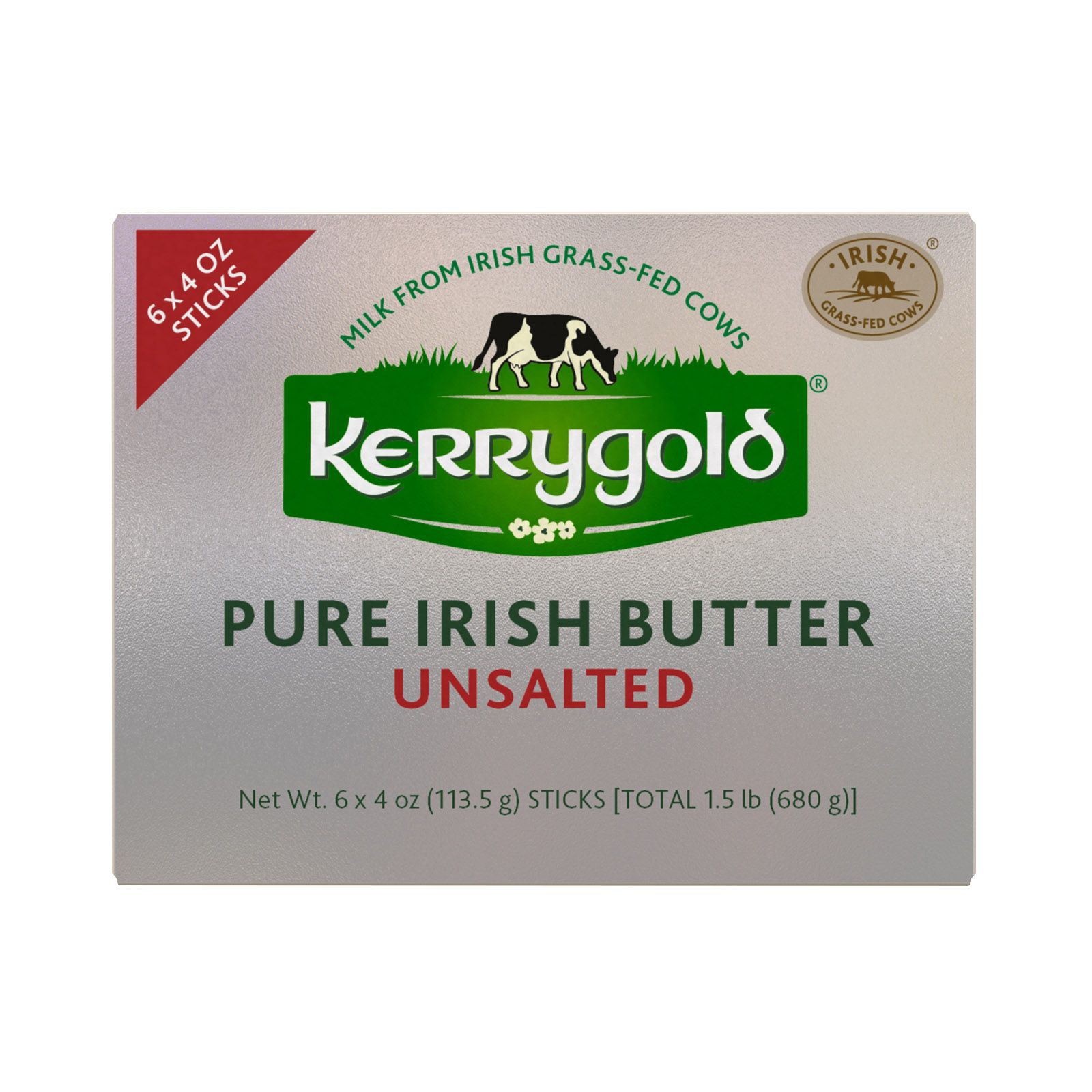 Kerrygold Grass-Fed Pure Irish Salted Butter Sticks, 1.5 lbs.