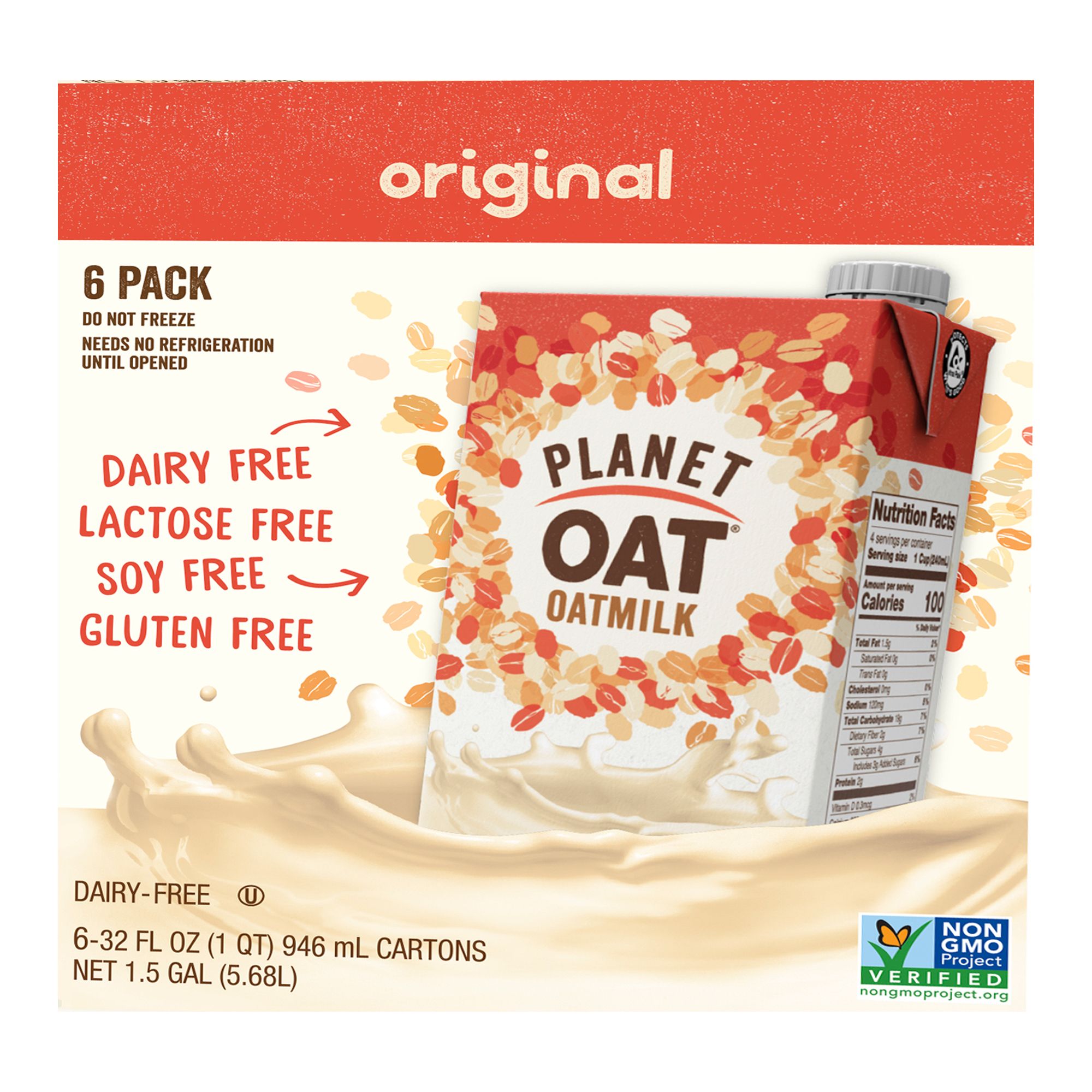 Planet Oat Original Oat Milk Cartons, 6 pk./32 oz.