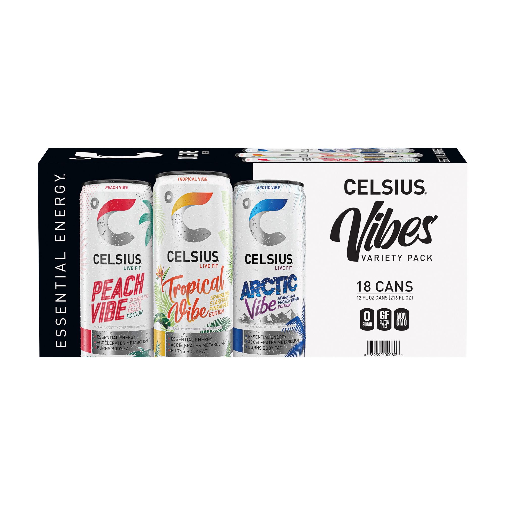 Celsius Essential Energy Sparkling Variety Pack (12 fl. oz., 18 pk