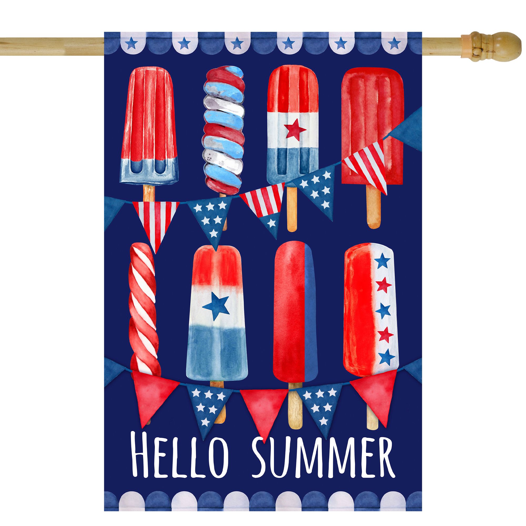 Northlight Americana 28&quot; x 40&quot; Hello Summer Popsicle Garden Flag