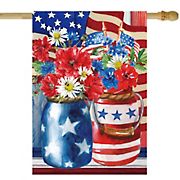 Northlight Americana 28&quot; x 40&quot; Floral Bouquet Outdoor House Flag