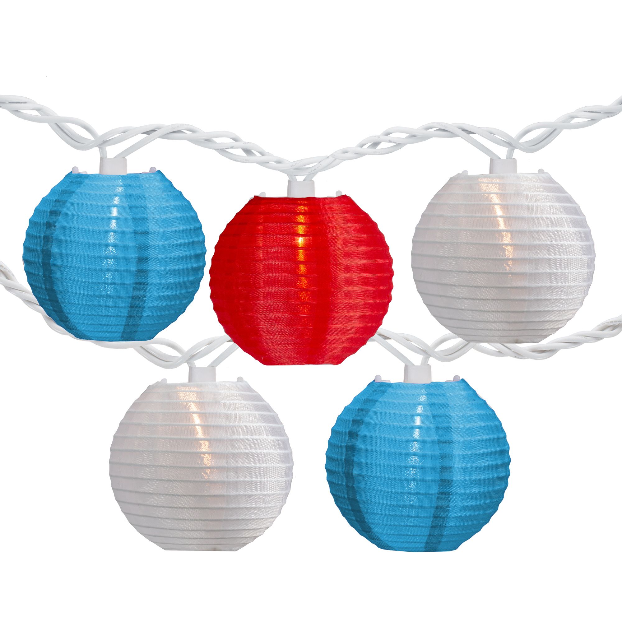 Northlight Americana 8.5' July 4th Paper Lantern String Lights - Red, White and Blue