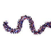 Northlight 12' x 4&quot; Wide-Cut Patriotic Christmas Garland - Red and Blue