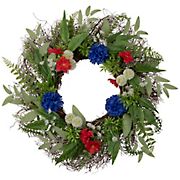 Northlight Americana 24&quot; Mixed Floral Patriotic Wreath
