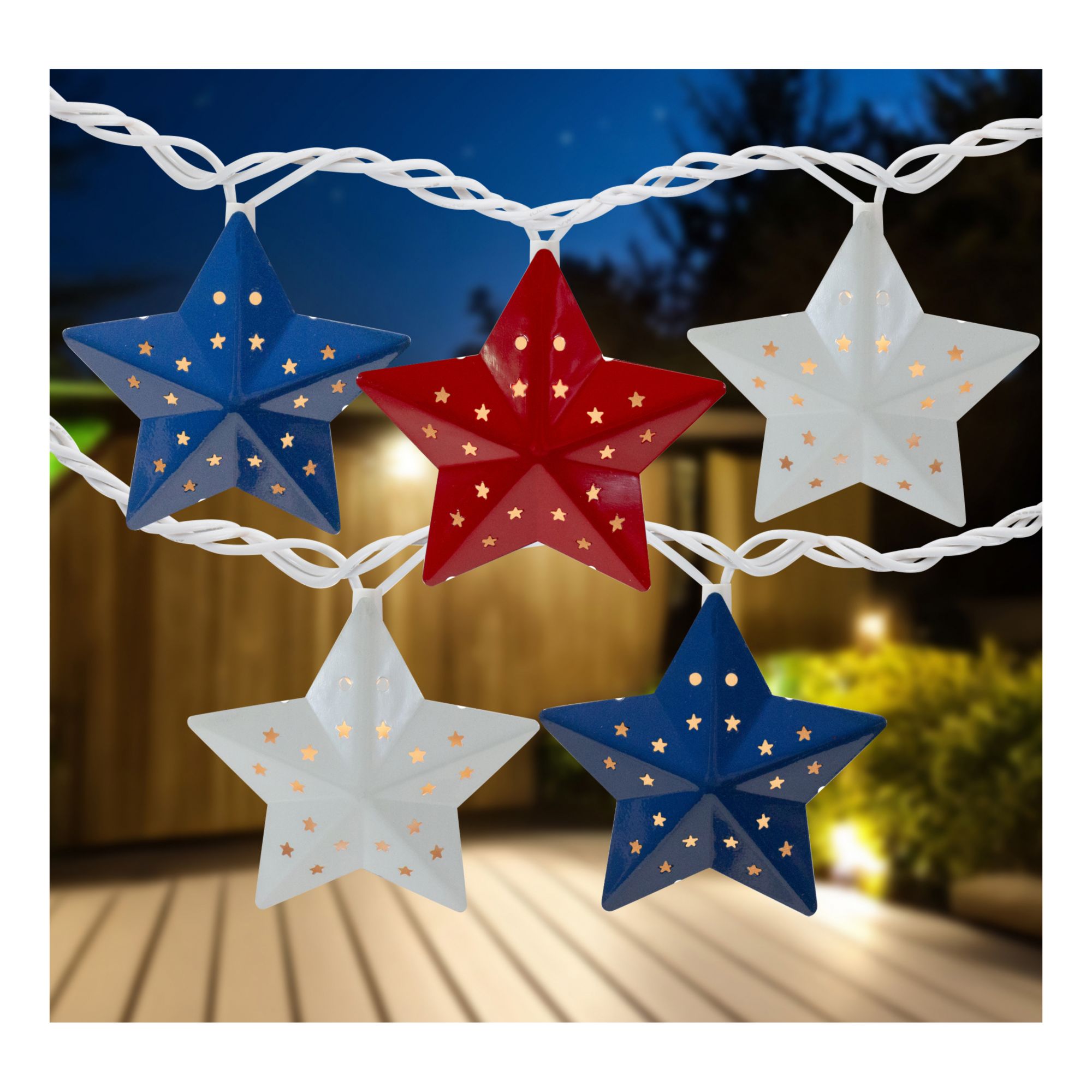 Northlight Americana 7.25' July 4th Star String Lights - Red and Blue