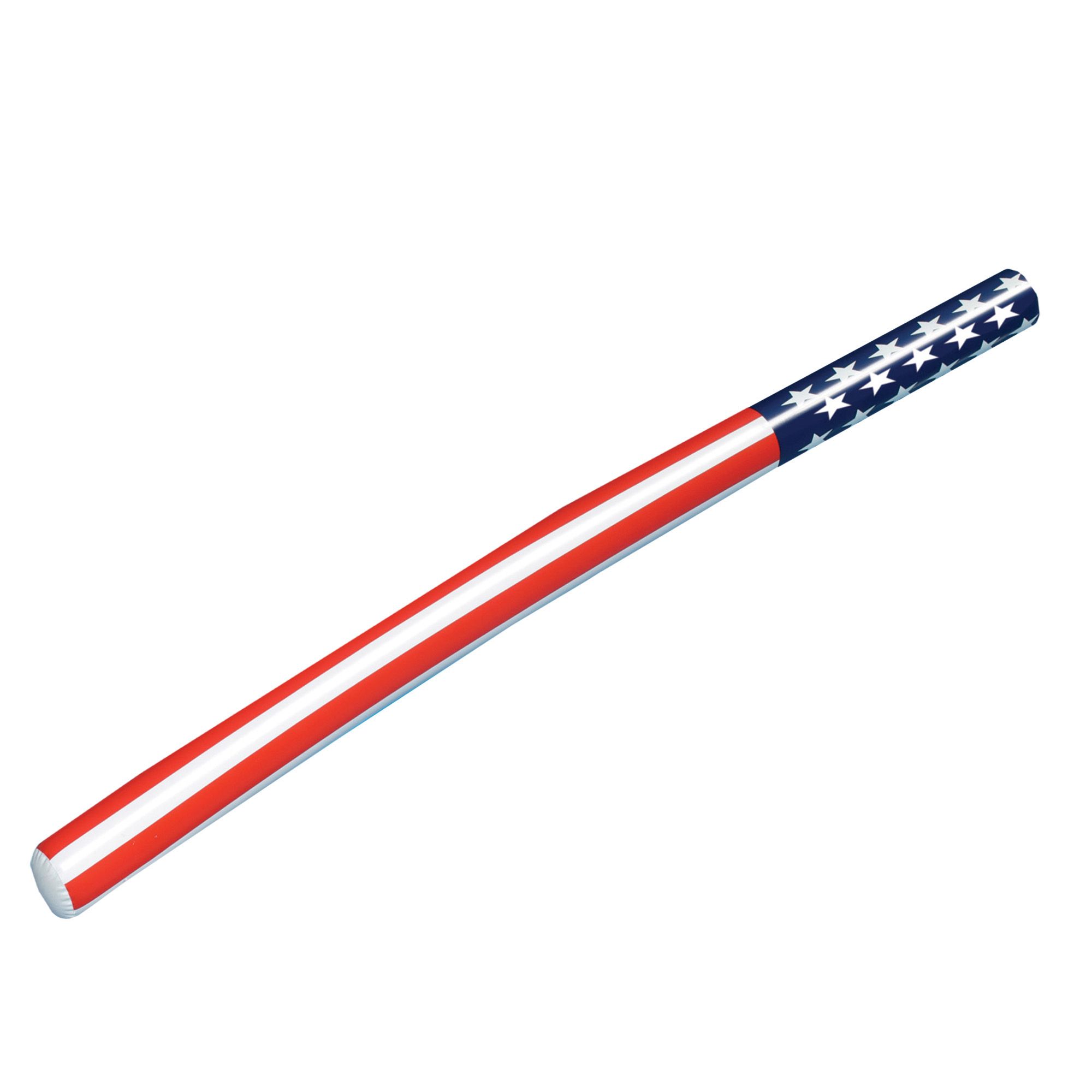 Swim Central 72&quot; Patriotic Stars and Stripes Inflatable Swimming Pool Float - Red and White
