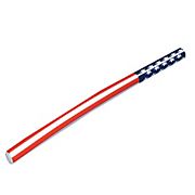 Swim Central 72&quot; Patriotic Stars and Stripes Inflatable Swimming Pool Float - Red and White