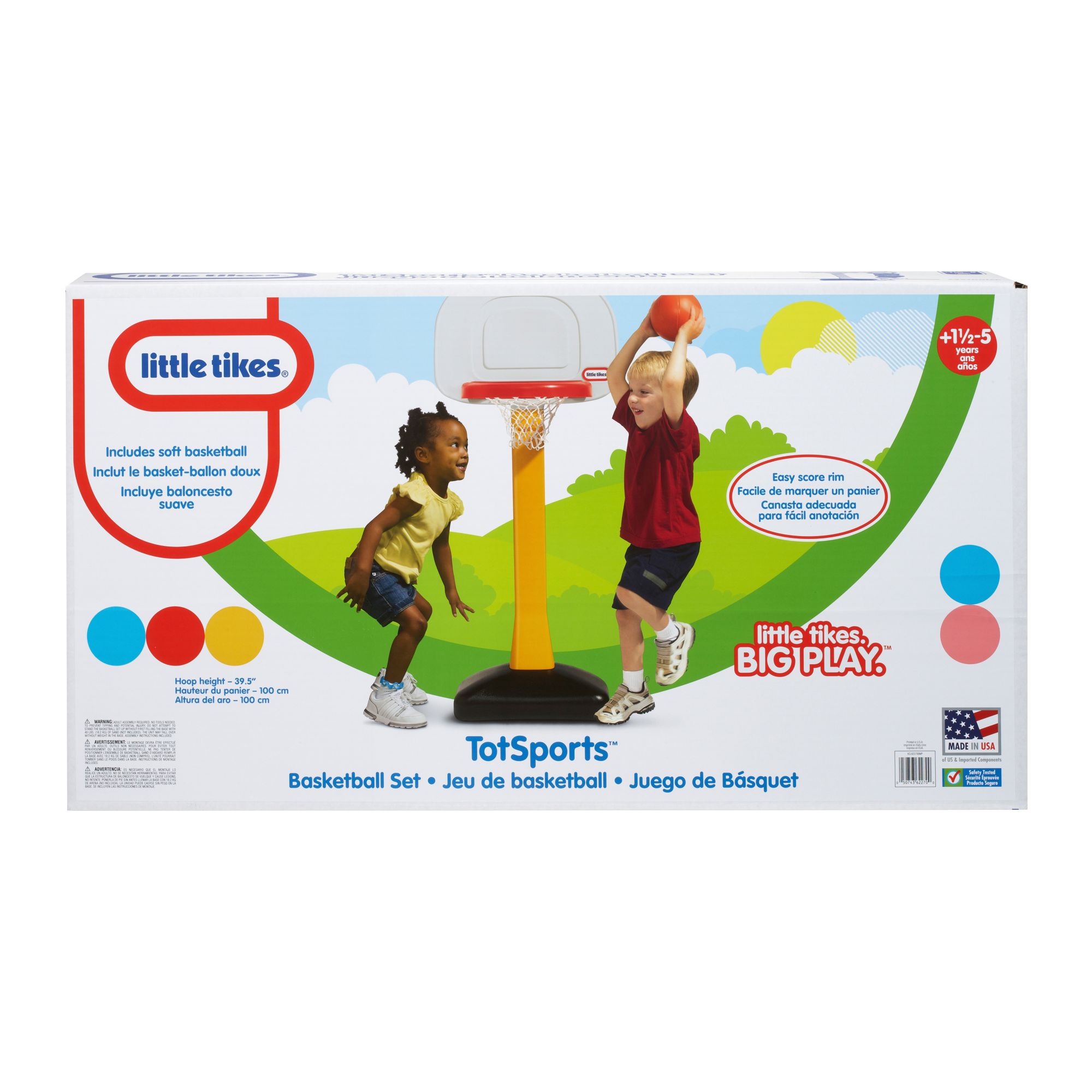 Little Tikes TotSports Easy Score Toy Basketball Hoop with Ball