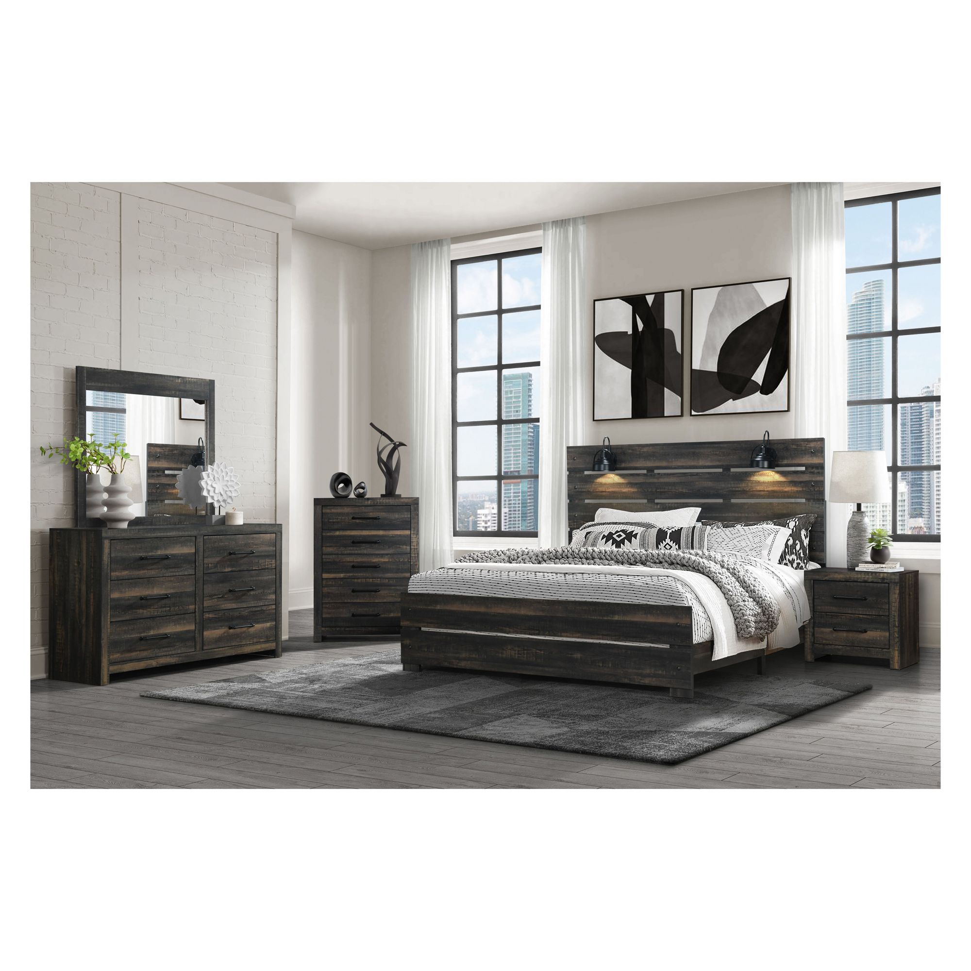 Global Furniture Finn Bedroom in a Box, Gray