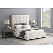 Abbyson Remi Stain Resistant Queen Bed - Ivory