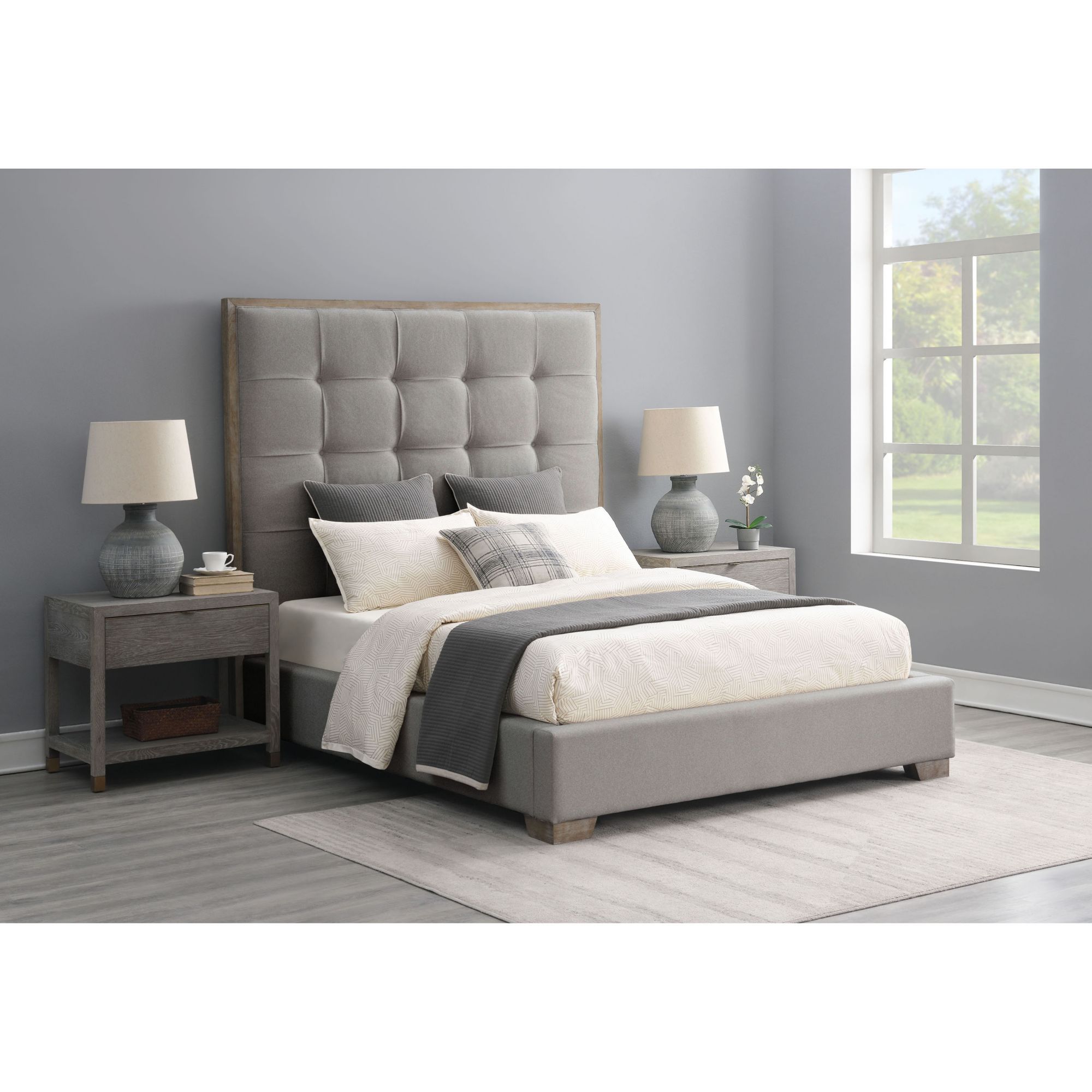 Abbyson Home Remi Stain Resistant Queen Bed - Gray