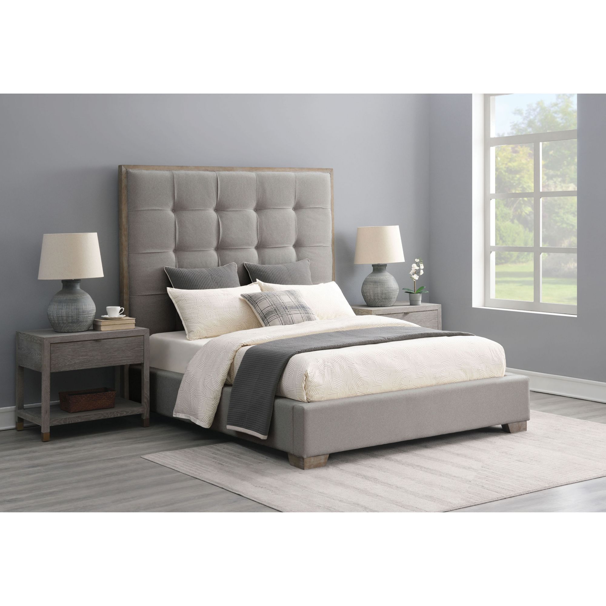 Abbyson Home Remi Stain Resistant King Bed - Gray