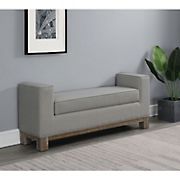 Abbyson Remi Stain Resistant King Bench - Gray