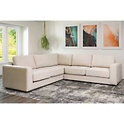 Abbyson Elizabeth Stain Resistant Fabric 3-Pc. Sectional - Sand