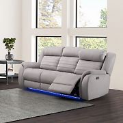 Abbyson George Power Reclining Sofa with Heat and Massage - Gray