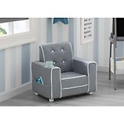 Delta Children Chelsea Kids Upholstered Chair with Cup Holder - Grey