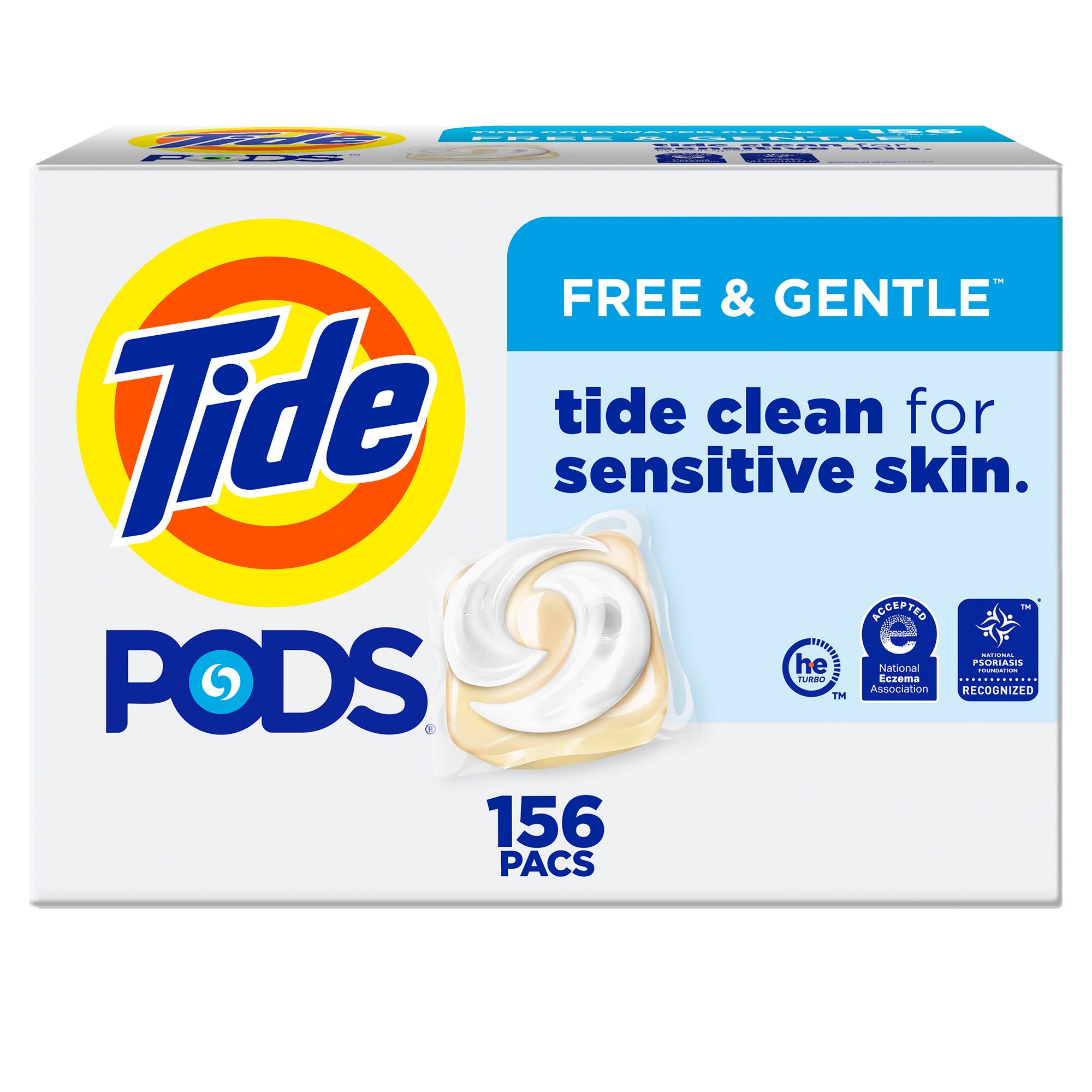 Tide PODS Free & Gentle Liquid Laundry Detergent Pacs, 156 ct.