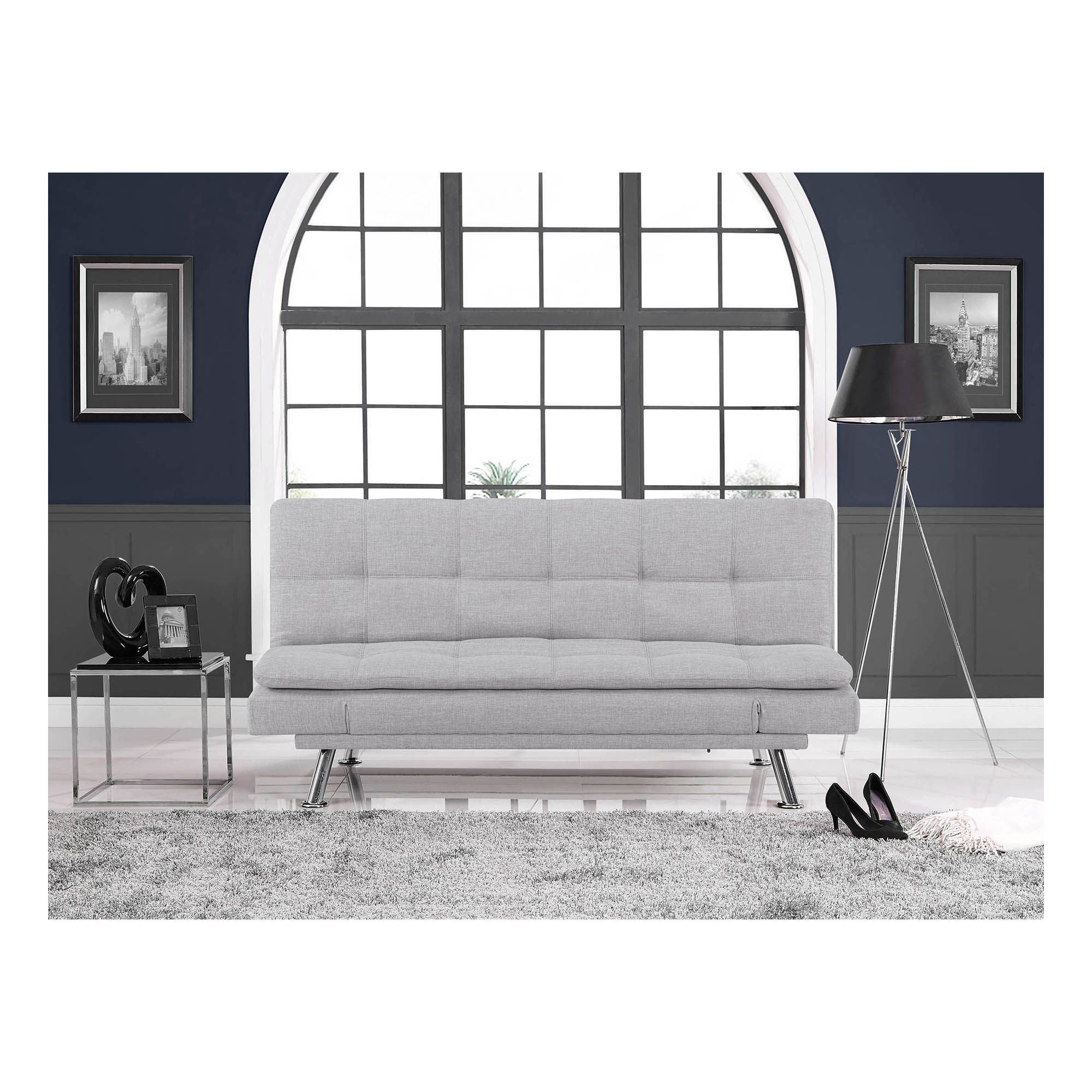 Serta Lifestyle Solutions Niles Eurolounger Convertible Sofa - Light Grey