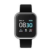 iTouch Air 3 Touchscreen Smartwatch and Fitness Tracker, Silver Case, 40mm - Black Strap