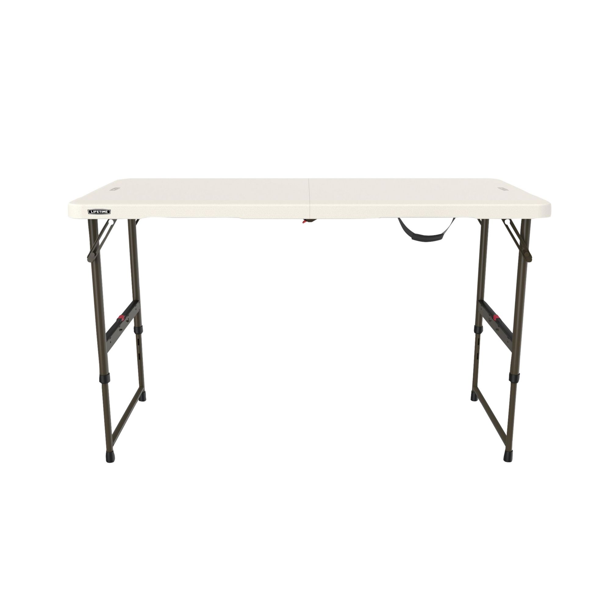 Lifetime 4' Fold-In-Half One-Hand Adjustable Table - Almond