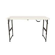 Lifetime 4' Fold-In-Half One-Hand Adjustable Table - Almond