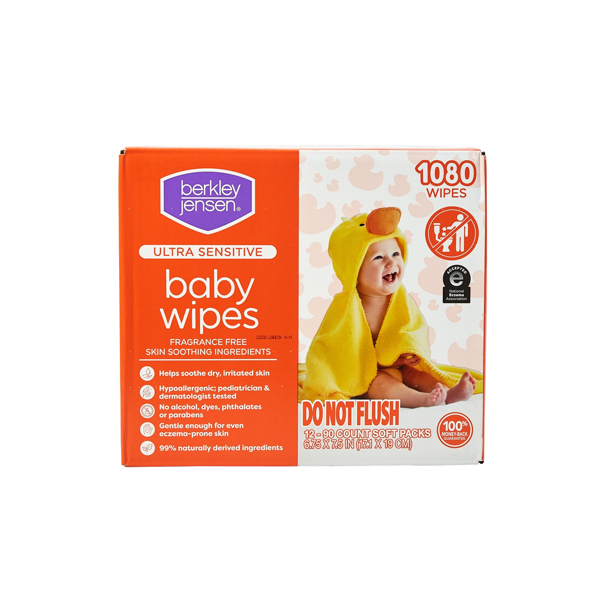 Berkley Jensen Ultra Sensitive Soothing Fragrance-Free Baby Wipes, 1080 ct.