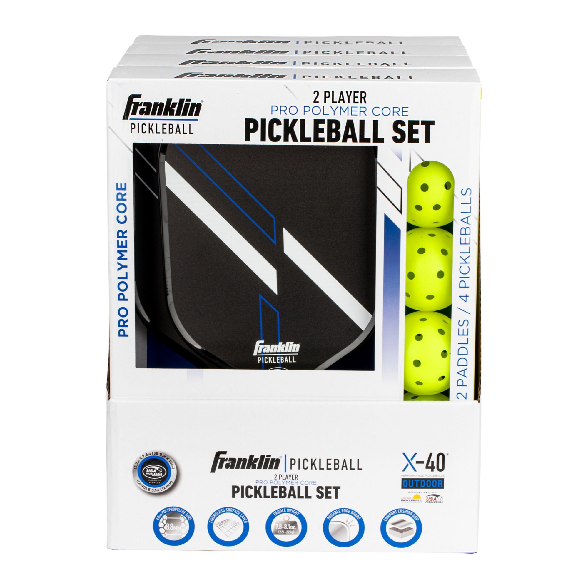 Franklin Sports Oasis 2 Player Poly Pickleball Paddle Set