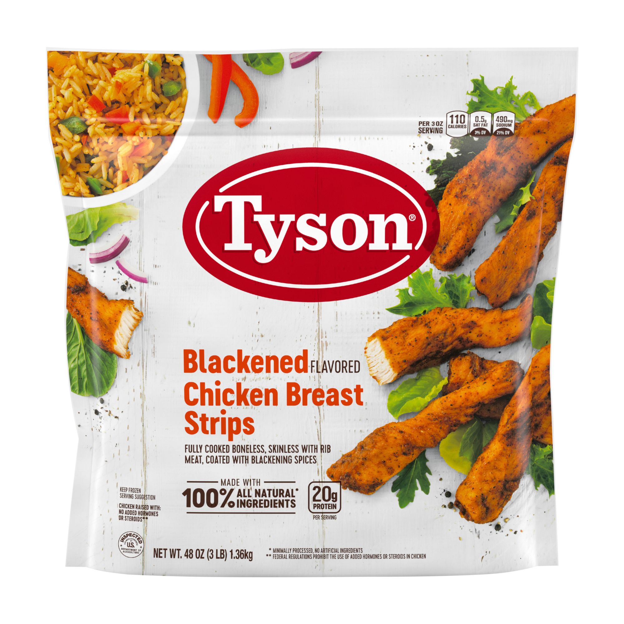 Tyson Blackened Chicken Breast Strips, 3 lbs.