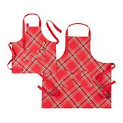Sur La Table Parent & Me Matching Holiday Striped Aprons, 2 pk. - Green/Red