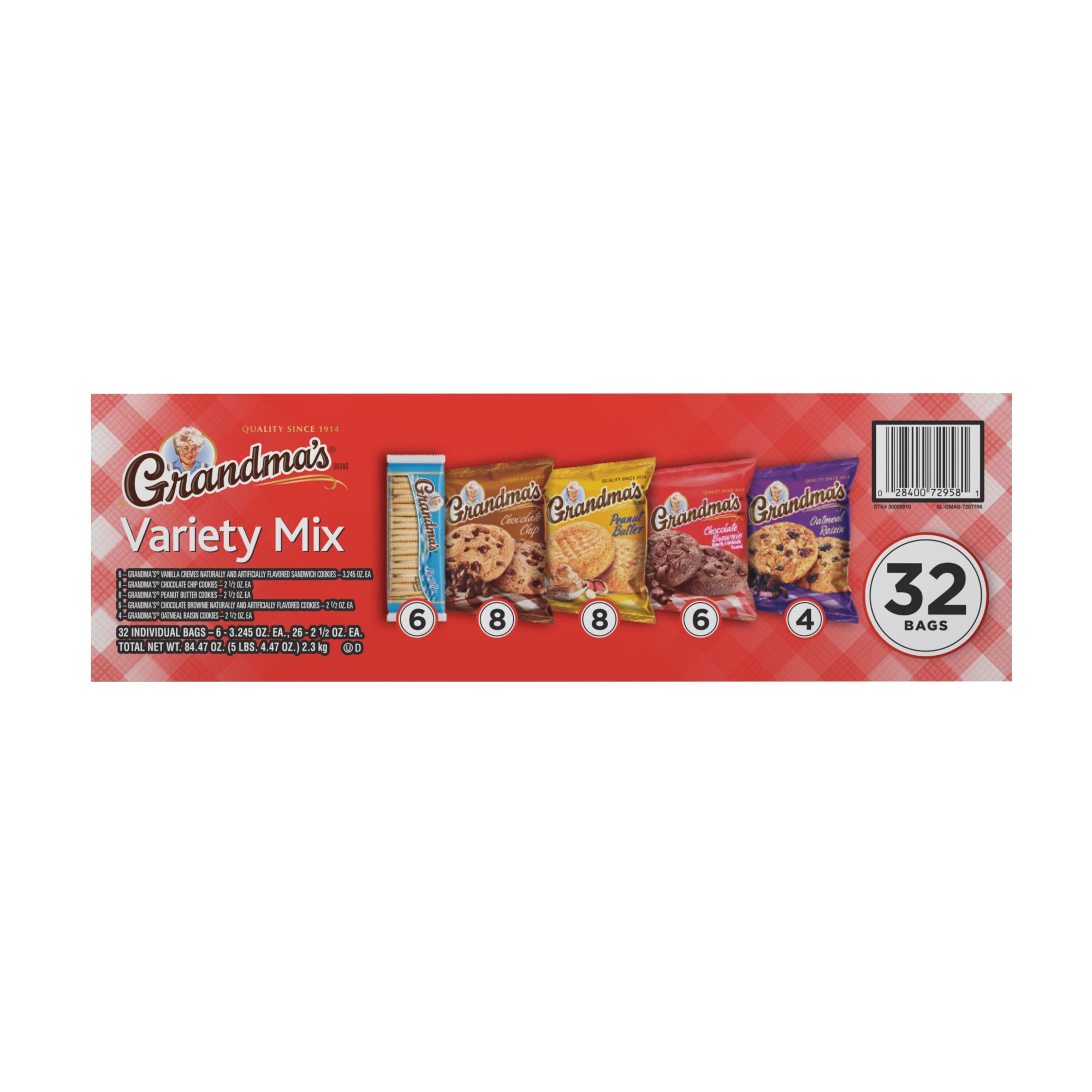  Grandma's Cookies Variety Pack of 30 : Grocery