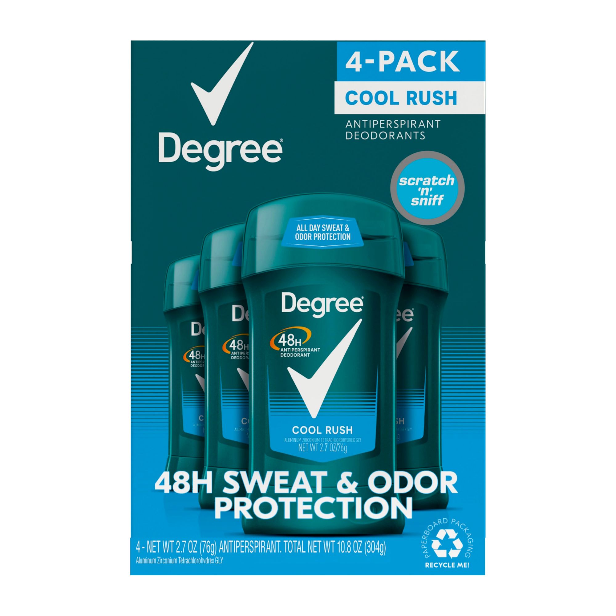 Degree Men Cool Rush Antiperspirant Deodorant, 4 pk./2.7 oz.