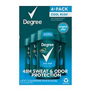 Degree Men Cool Rush 48-Hour Antiperspirant Deodorant Invisible Solid, 4 pk./2.7 oz.
