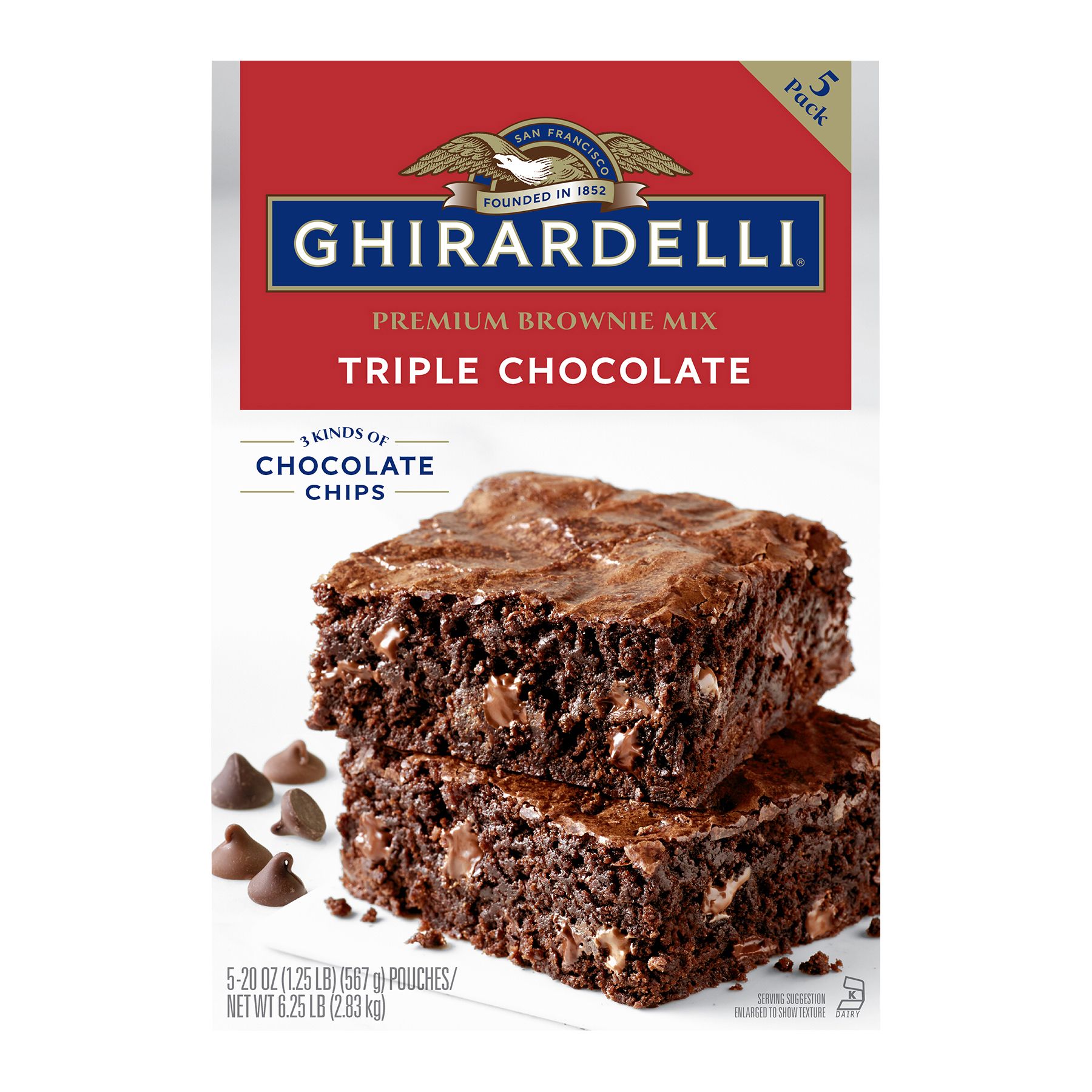 Ghirardelli Triple Chocolate Brownie Mix, 5 pk.