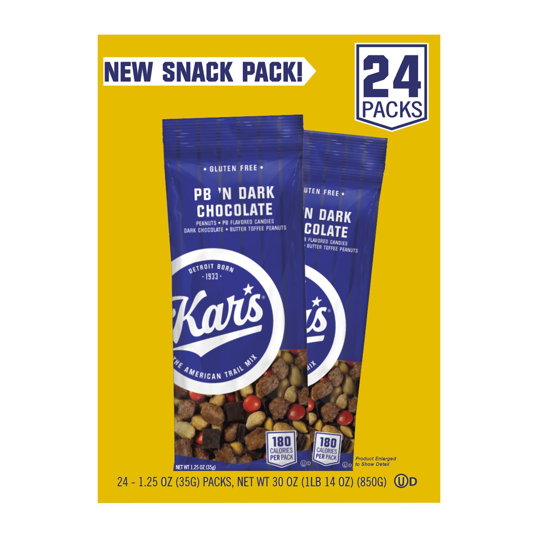 Kars Peanut Butter & Dark Chocolate Trail Mix Multi-Pack, 24 ct./1.25 oz.