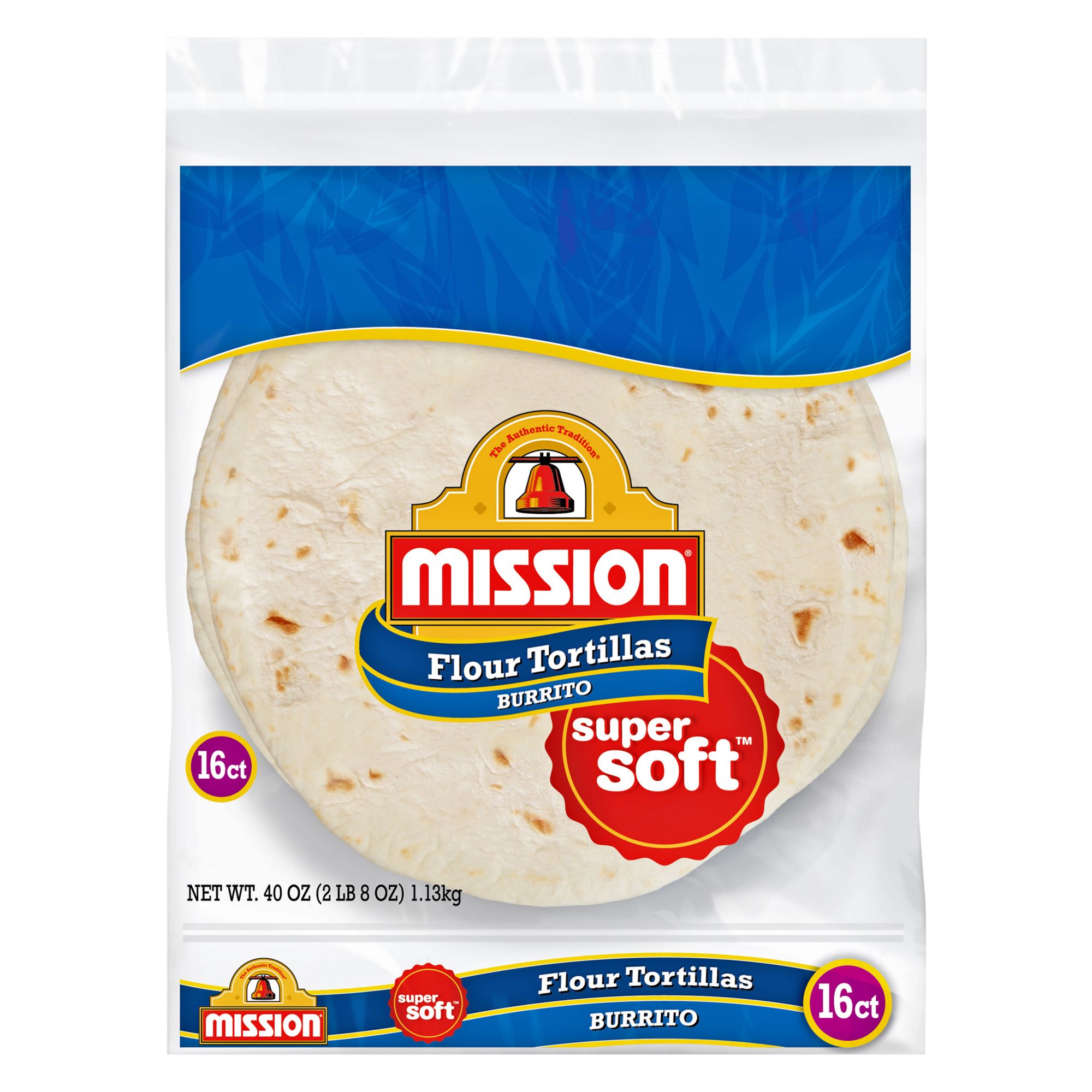Mission Flour Tortilla, Burrito Size, 16 ct.
