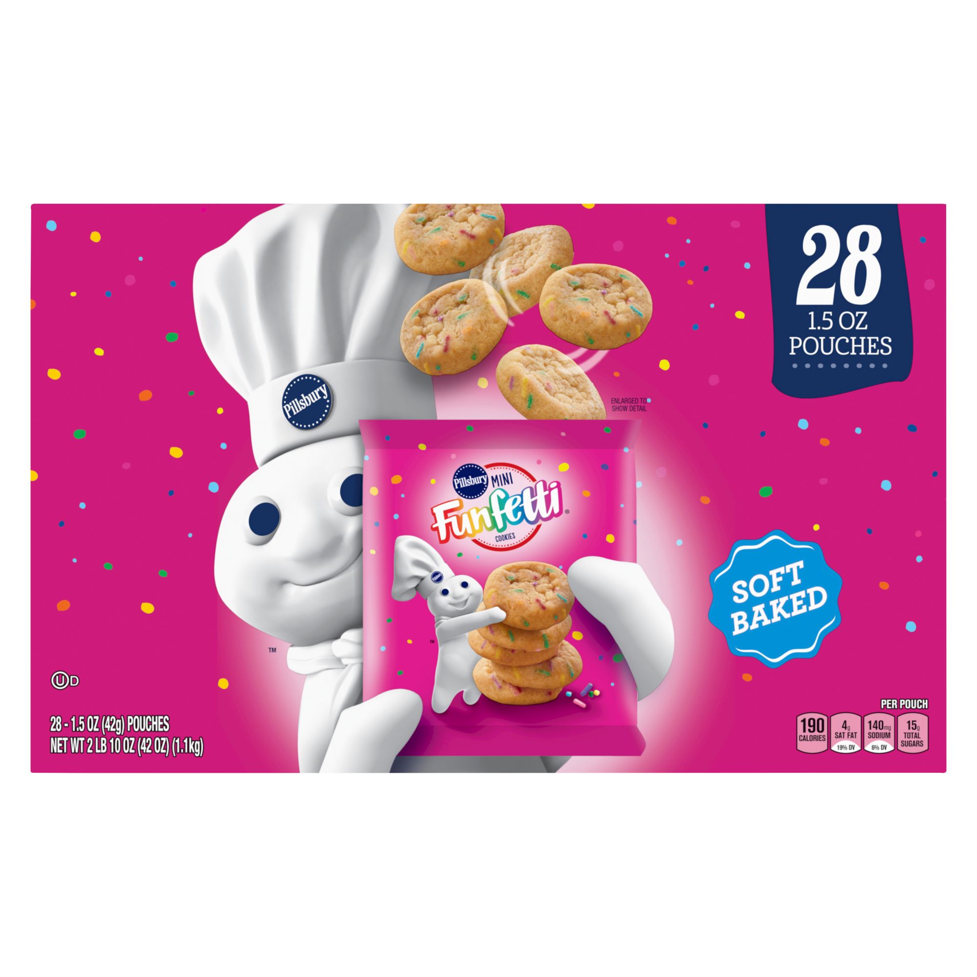 Pillsbury Mini Soft Baked Funfetti Cookies, 28 ct.