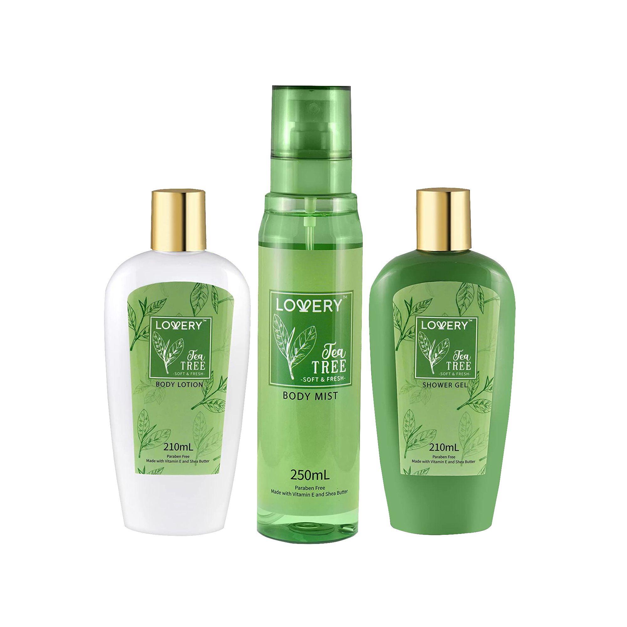 Lovery Tea Tree Scented Bath and Body 3-Piece Self Care Gift Set